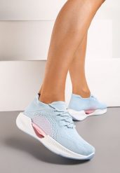 Niebieskie Wsuwane Buty Sportowe z Elastyczną Cholewką i Ozdobną Podeszwą Instonia. Niebieskie buty sportowe lifestyle Renee, bez wzorów, z materiału, bez zapięcia. W wyprzedaży za 75.99 zł.