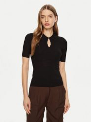 Guess Sweter W5RR10 Z2Y72 Czarny Regular Fit. Czarne swetry Guess, l, z aplikacjami, z wiskozy, bez ramiączek. Za 159.99 zł.