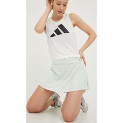 Adidas Performance spódnica kolor zielony mini rozkloszowana. Zielone spódnice adidas Performance, l, bez wzorów, z materiału, mini, rozkloszowane. Za 249.99 zł.