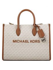 Michael Kors Torebka w kolorze beżowym - 35 x 27 x 12 cm rozmiar: onesize. Brązowe torebki klasyczne Michael Kors, bez wzorów, z materiału, przez ramię, bez dodatków. Za 861.45 zł.
