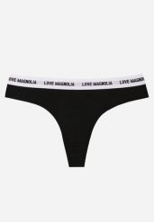 Czarne Majtki Typu Stringi z Bawełną i Napisami Veza. Czarne stringi Born2be, bez wzorów, z bawełny. Za 7.99 zł.