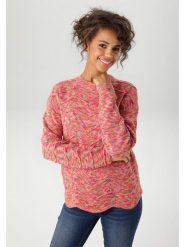 Aniston Sweter w kolorze różowo-zielonym rozmiar: 42. Różowe swetry Aniston, bez wzorów, ze splotem, bez ramiączek. Za 56.99 zł.