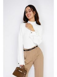 C& Jo Sweter w kolorze białym rozmiar: 40. Białe swetry C& Jo, bez wzorów, z kaszmiru, klasyczne, bez ramiączek. Za 150.45 zł.