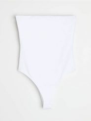 Body bez rękawów - biały. Białe bluzy bez kaptura Sinsay, l, bez wzorów, bez kaptura. Za 19.99 zł.