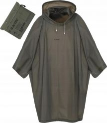 Peleryna przeciwdeszczowa poncho Hi-Tec Ombrel 120x146 cm. Zielone kurtki przeciwdeszczowe Hi-tec, uniwersalny, bez wzorów, z materiału, bez kaptura, trekkingowe. Za 39.99 zł.