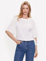 Marella Bluzka Fatuo 2339410635 Biały Regular Fit. Białe bluzki Marella, s, bez wzorów, z bawełny, bez kołnierzyka, bez ramiączek. Za 599.99 zł.