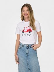 ONLY T-Shirt Kita 15316574 Biały Regular Fit. Białe t-shirty ONLY, xs, bez wzorów, z bawełny, bez kołnierzyka, bez ramiączek. Za 79.99 zł.