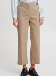 Fransa Spodnie materiałowe 20611919 Beżowy Regular Fit. Brązowe spodnie materiałowe Fransa, bez wzorów, z bawełny. Za 89.99 zł.