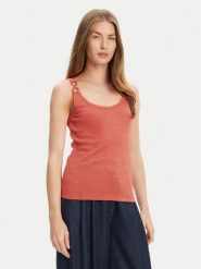 Morgan Top 251-DIDONI Różowy Slim Fit. Czerwone topy Morgan, l, bez wzorów, z wiskozy, bez kołnierzyka, bez ramiączek. Za 139.99 zł.