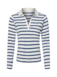 Brookshire Koszulka z długim rękawem Kobiety Bawełna biały|niebieski, XXXL. Białe t-shirty sportowe brookshire, uniwersalny, bez wzorów, z bawełny, bez ramiączek. Za 129.95 zł.