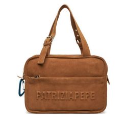 Torebka Patrizia Pepe. Brązowe torebki klasyczne Patrizia Pepe, bez wzorów, klasyczne, bez dodatków. Za 1,529.00 zł.