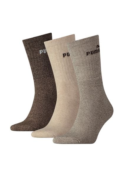 Skarpety Puma Crew Sock 3 szt. Brązowe 35-38. Brązowe skarpetki Puma, bez wzorów, z bawełny. Za 120.99 zł.