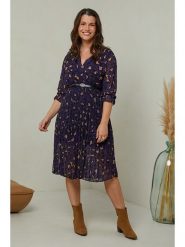 Curvy Lady Sukienka w kolorze fioletowo-czarnym rozmiar: 44/46. Czarne sukienki Curvy Lady, na co dzień, bez wzorów, klasyczne, bez kołnierzyka, bez ramiączek, midi, proste. Za 147.56 zł.