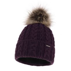 Czapka zimowa damska z pomponem Fioletowa. Fioletowe czapki zimowe Molly, bez wzorów, z materiału. Za 55.90 zł.