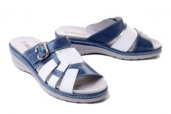 SUAVE 700204-51 marlin, klapki damskie. Niebieskie klapki Suave, bez wzorów, bez obcasa, na koturnie, bez zapięcia. Za 294.90 zł.