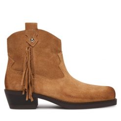 Botki Liu Jo. Brązowe botki Liu Jo, bez wzorów, bez obcasa, na słupku, bez zapięcia. Za 959.99 zł.