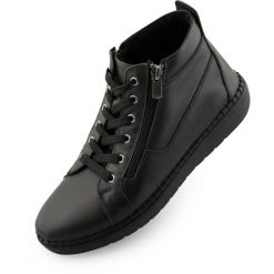Eleganckie skórzane trampki dla kobiet Nell 7026 czarne - Styl i komfort. Czarne trampki ENELL, bez wzorów, eleganckie, bez zapięcia. Za 345.99 zł.