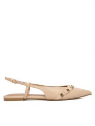 Guess Baleriny FLPDOR LEA05 Beżowy. Brązowe baleriny Guess, z aplikacjami, ze skóry, bez obcasa, bez zapięcia. Za 589.99 zł.