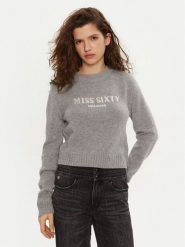 Miss Sixty Sweter 6L4RJ4360000 Szary Regular Fit. Szare swetry Miss Sixty, l, bez wzorów, z wełny, bez ramiączek. Za 479.99 zł.
