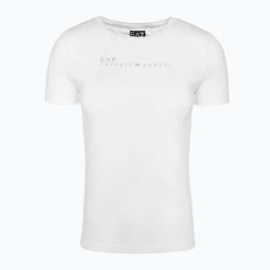 Koszulka damska EA7 Emporio Armani Natural Ventus 7. Białe t-shirty sportowe EA7 Emporio Armani, l, bez wzorów, z elastanu, bez ramiączek, na fitness i siłownię. Za 239.99 zł.