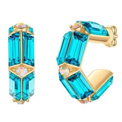 Yokoamii Kolczyki kola z pozlacanej metalowej stopu z krysztalem szklanym 1 ct Damski. Białe kolczyki Yokoamii, z kryształem, metalowe. Za 159.99 zł.