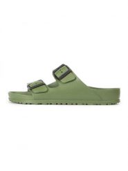 Avispas Klapki "Coachella" w kolorze oliwkowym rozmiar: 37. Zielone klapki Avispas, bez wzorów, klasyczne, z otwartym noskiem, bez obcasa, bez zapięcia. Za 73.99 zł.