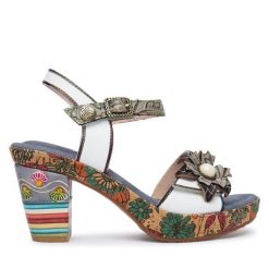 Sandały Laura Vita. Szare sandały LAURA VITA, bez wzorów, bez obcasa, na słupku, bez zapięcia. Za 439.99 zł.