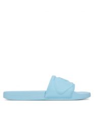 Calvin Klein Jeans Klapki Slide Pu Hf Mg YW0YW01879 Błękitny. Niebieskie klapki Calvin Klein Jeans, bez wzorów, z jeansu, bez obcasa, bez zapięcia. Za 129.99 zł.