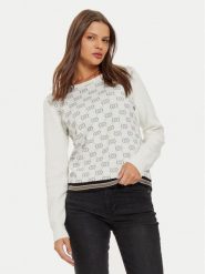 Liu Jo Sport Sweter TF4228 MS63L Biały Regular Fit. Białe swetry Liu Jo Sport, l, bez wzorów, z syntetyku, sportowe, bez ramiączek. Za 309.99 zł.