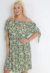 Zielona Bawełniana Sukienka Hiszpanka Midi ze Wzorem Paisley i Ozdobnymi Rękawami Perseteia. Zielone sukienki Born2be, l, bez wzorów, z bawełny, bez kołnierzyka, bez ramiączek, midi. W wyprzedaży za 48.99 zł.