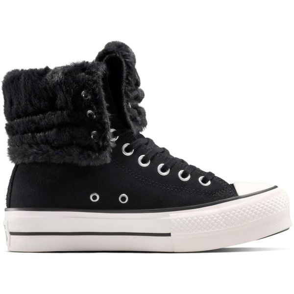 Buty sportowe Converse Chuck Taylor All Star Fold Over Lift Platform. Czarne buty treningowe Converse, bez wzorów, z zamszu, bez zapięcia, na fitness i siłownię. Za 690.00 zł.