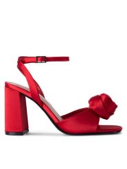 JENNY Sandały CWBFS24-15 Czerwony. Czerwone sandały Jenny, bez wzorów, z materiału, bez obcasa, bez zapięcia. Za 149.99 zł.