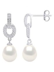 Pearline Srebrne kolczyki-wkrętki z perłami i cyrkoniami rozmiar: onesize. Niebieskie kolczyki Pearline, z cyrkonią, srebrne. Za 239.99 zł.