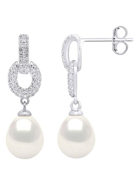 Pearline Srebrne kolczyki-wkrętki z perłami i cyrkoniami rozmiar: onesize. Niebieskie kolczyki Pearline, z cyrkonią, srebrne. Za 239.99 zł.