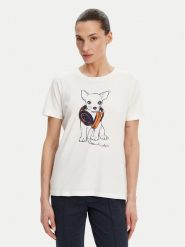 Olsen T-Shirt 11105029 Biały Slim Fit. Białe t-shirty Olsen, bez wzorów, z bawełny, bez kołnierzyka, bez ramiączek. Za 179.99 zł.