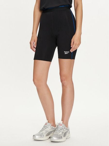 Reebok Szorty sportowe Rie Bike Short 100037097 Czarny Slim Fit. Czarne szorty sportowe Reebok, bez wzorów, z bawełny, na fitness i siłownię. Za 79.99 zł.