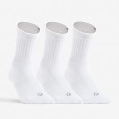 Skarpety sportowe tenis DECATHLON RS 500 wysokie 3 pary. Niebieskie buty sportowe lifestyle ARTENGO, bez wzorów, z bawełny. Za 39.99 zł.