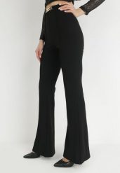 Czarne Spodnie Dzwony z Gumką w Pasie Dallagti. Czarne jeansy Born2be, l, bez wzorów, z jeansu, eleganckie. W wyprzedaży za 84.99 zł.