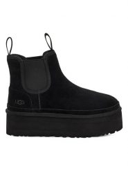 UGG Sztyblety "W Neumel Platform Chelsea" w kolorze czarnym z wełny jagnięcej rozmiar: 40. Czarne botki UGG, bez wzorów, z wełny, sportowe, bez zapięcia. Za 638.42 zł.