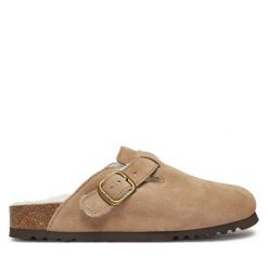 Klapki Scholl. Brązowe klapki Scholl, bez wzorów, bez obcasa, bez zapięcia. Za 459.99 zł.