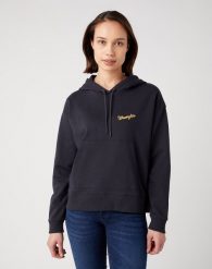 WRANGLER REGULAR HOODIE DAMSKA BLUZA Z KAPTUREM FADED BLACK 112343673 W627018280. Czarne bluzy Wrangler, xl, bez wzorów, bez ramiączek, z kapturem. Za 139.99 zł.