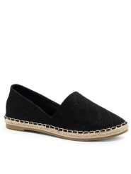 Jenny Fairy Espadryle WS140703-01 Czarny. Czarne espadryle Jenny Fairy, bez wzorów, z materiału, bez obcasa. Za 43.99 zł.