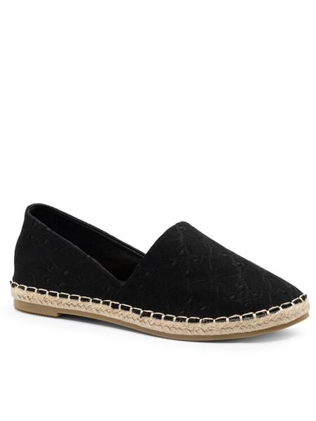 Jenny Fairy Espadryle WS140703-01 Czarny. Czarne espadryle Jenny Fairy, bez wzorów, z materiału, bez obcasa. Za 43.99 zł.
