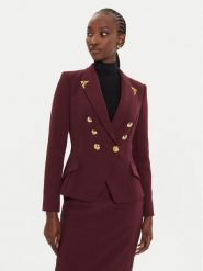 Elisabetta Franchi Marynarka GI-095-46E2-V600 Bordowy Slim Fit. Czerwone marynarki i żakiety Elisabetta Franchi, bez wzorów, z syntetyku, bez ramiączek. Za 2,849.00 zł.