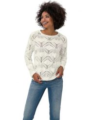 Heine Sweter w kolorze kremowym rozmiar: 38. Brązowe swetry Heine, bez wzorów, bez ramiączek. Za 74.99 zł.