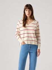 Levi's Sweter w kolorze kremowo-czerwonym rozmiar: L. Brązowe swetry Levi's, l, bez wzorów, bez ramiączek. Za 148.96 zł.
