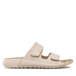 Klapki ECCO. Brązowe klapki ECCO, bez wzorów, bez obcasa, bez zapięcia. Za 499.99 zł.