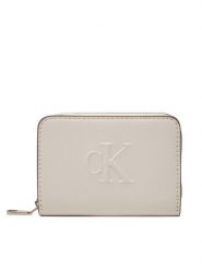 Calvin Klein Jeans Portfel damski Sculpted Med Zip Around Wallet LV04K1004G Écru. Portfele Calvin Klein Jeans, bez wzorów, z jeansu. Za 149.99 zł.