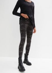 Legginsy (2 pary). Czarne legginsy bonprix, bez wzorów. Za 129.99 zł.