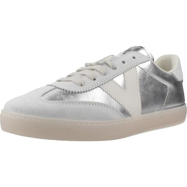Buty VICTORIA BERLIN METAL Srebrny. Szare buty trekkingowe VICTORIA, bez wzorów, z materiału, bez zapięcia, trekkingowe. Za 284.99 zł.